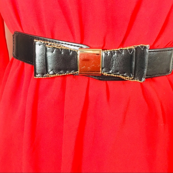 Dresses Sexy Red Black Lace Dress With Bow Belt Poshmark